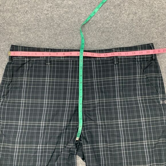 Under Armour Golf Short Mens 40 Black UA Matchplay Plaid Flat Front Performance - Picture 6 of 9